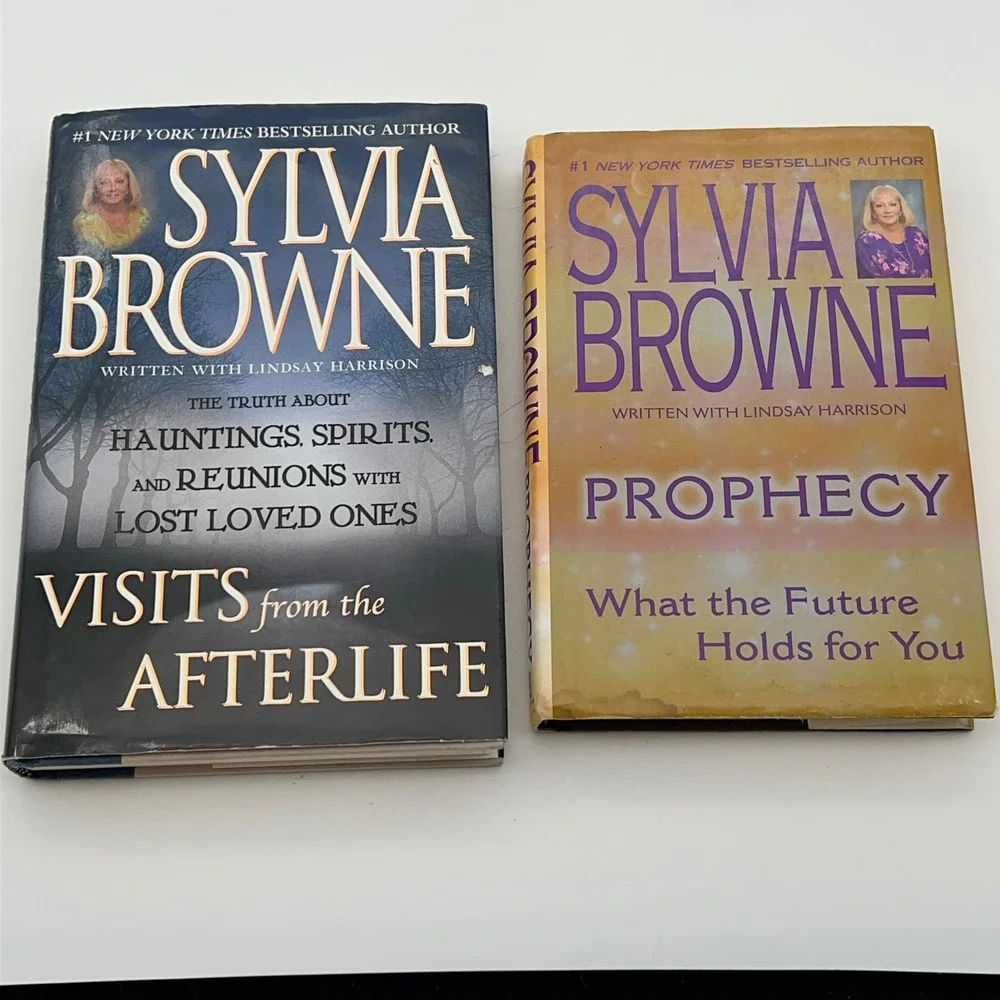 Sylvia Browne Book Lot Visits from the Afterlife Prophecy Hardcover 1st Printing
